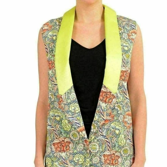 Just Cavalli Multi-Color Sleeveless One Button Women's Blazer Vest US S IT 40